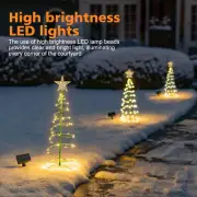Solar LED Spiral Christmas Tree Stake Star Light Xmas Decor Yard Outdoor Garden