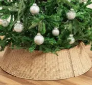 HBlife Christmas Tree Collar, Handwoven Farmhouse Tree Collar Ring, Rustic Chris