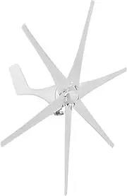 Wind Turbine Generator Kit 400W 12V with 6 Blades Hybrid Charge Controller Starting at 2.0m/s Wind Suitable for Outposts Meteorological Communication Base Stations Highways Wind Power White One Size