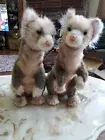 Pair Of Hansa Hand Crafted Stuffed Plush Sitting Ferrets. Art #4556, Batch #1127