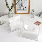 Waterproof Rectangular Napkin Holder Transparent Paper Organizer Office