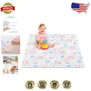 Machine Washable Non-Slip 71x59” Baby Play Mat - Safe & Portable Tummy Time