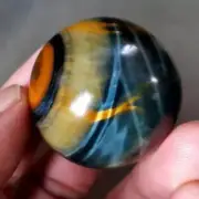 Natural Blue Tiger's Eye Jasper Quartz Sphere Crystal Rock NICE Healing P3N6