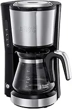 Russell Hobbs Mini Coffee Machine [Shower Head for Optimal Extraction and Aroma] Compact (Max 5 Cups, 0.6 L Glass Jug, Including Permanent Filter, Warming Plate), Compact Filter Coffee Machine, Small
