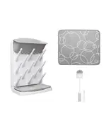 Ubbi Vertical Bottle Drying Rack, Botte Brush & Microfiber Drying Mat Bundle