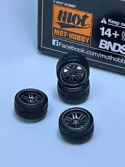 BNDS Custom Wheel Parts Wheel Tyre Set Gunmetal Grey 1:64 MOT Hobby BC26403SGM