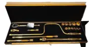 Snap-On Tools 1992 18 pc Collectors Gold Plated 3/8" Drive Service Set Socket