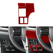 2x Red Carbon Fiber Dimming Light Switch Cover Trim For Toyota Hilux 2015-2021 (for: Toyota)
