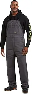 ARIAT Men's Rebar Duracanvas Stretch Insulated Bib, Rebar Grey, Medium