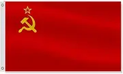 3×5 FT Soviet Union Flag,Large Soviet people National Decor,Double Side Digital Printed 75D Polyester Banner With Canvas Header Brass Grommet