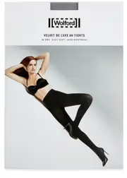 Wolford Velvet De Luxe 66 Denier Tights - Grey - L L