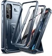 [Dexnor] Full Body Case for Samsung Galaxy S23 FE【Double Front Frame & Kickstand 】, Bumpershock Technology Drop Protection Rugged Phone Cover Shockproof Protective Bumper Case - Blue