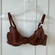 NWT Aerie Smoothez Mesh Balconette Brown Unlined Bra 36C