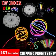UP 200X Neon Colour Glow Sticks And Connector Glowsticks Party Glow In The Dark