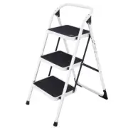WELLFOR 3-Step Stool 330 lbs Load Capacity, Folding, Lightweight Iron Material