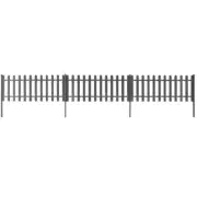 Picket Fence with Posts 3pcs WPC 600x60cm