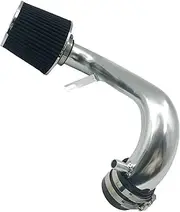 2.5-Inch Cold Air Intake System Kit + Filter Compatible for Honda Civic DX/LX/EX/GX/VP AT/MT 1.7L 2001-2005 AT/MT (Silver Tube & Black Filter)
