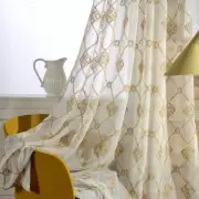 Embroidery Window Sheer European Tulle Curtains Room Drape for Balcony 1 Piece