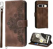 AsWant Wallet Case for Google Pixel 7 Pro - Premium Leather Flip Protective Case Magnetic Cover Google 7 Pro with Stand Function (Brown)