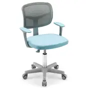 Costway Desk Study Chair Computer Chair w/Adjustable Height & Wheels Swivel Mesh Chair Blue