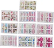 OSOLADY 10 Sheets Nail Stickers Nail Wraps Decal Manicure Decals Manicure Decor Sticker