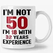 50th Birthday Mug, 1975 Vintage Coffee Cup for Women, Men, Her, Him, Best Fabulous Gift Idea for Wife, Husband, Mom, Dad, Sister, Friend Turning Fifty, Funny Gag Present, Happy 50 Year Old Celebration