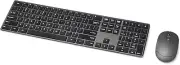 Wireless Keyboard & Mouse Combo - Rechargeable, Slim, Quiet, Black