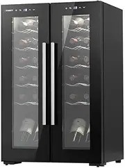 [Devanti] Wine Cooler Mini Fridge Organiser Compressor Fridges Tools & Gadgets Rack 24 Bottles Storage Dual Zone Cellar Coolers Bucket Beverage Chiller Bar Drink Dispenser Ice Chest Soda Refrigerator