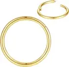 8mm Septum Ring Gold Nose Rings Hoop 18 Gauge Nose Hoop Helix Daith Tragus Earri