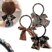 3PCS Satin Fabric Hair Bands,Retro Satin Cross Knotted Fabric Headband,Head Bands for Women's Hair, Retro Sati-n Cross Knotted Fabrics Headband