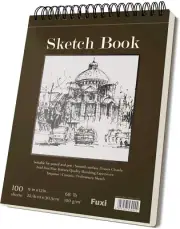 9 X 12 Inches Sketch Book Top Spiral Bound Sketch Pad 1 Pack 100 Sheets New Set