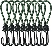 Heavy Bungee Jump Rope Hook, 8-Piece Set, Green, Elastic Stretch Rope Fastener