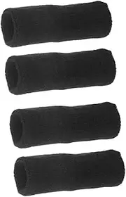 Generic 2 Pairs Sports Wristband Wrists Sweatband Elastic Supports Sweaty Absorbing Hands Wrist Supports for Gym Men Grips Fabric Event Exercise Arm Man Polyester Cotton Black