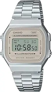 [Casio] A168WA-8A W Digital Silver Strap Unisex Adult Watch, Cream Dial, 38.6 × 36.3 × 9.6 mm
