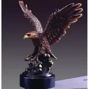 Treasure of Nature Eagle Statue Bronze Finished Wing Spread, 7.5"x8", Resin