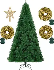 7.5Ft Spruce Artificial Holiday Christmas Tree - Lifelike Green Christmas Tree w