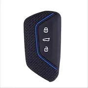 WSWJDW Silicone Remote Smart Key 3 Buttons Car Key Case Cover Keychain Ring Key Bag, Fit for VW Volkswagen Golf 8 Mk8 2020,2