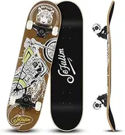 [sefulim] Skateboard, Professional Skateboard with ABEC-9 Bearing 7 Layer Hard Maple Deck, Complete Skateboard for Adults, Teens, Kids and Beginners……