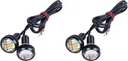 Binxind 4 Pcs 12V 23Mm Dual Color Switchback 4014 12 Led Drl Eagle Eye Daytime Light