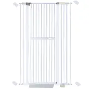 riin Extra Tall 150cm Baby Pet Security Gate Metal Safety Guard Tension Pressure Mounted for Children Dog Kitten Adjustable Width Range 85-95cm Largest Gap Between Bars 42mm Model B1 White