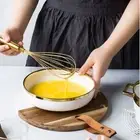 Sauces Manual Stainless Steel Cooking Golden Whisk Mixer Egg Beater Blender