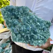 9.7lb NATURAL Green Cube FLUORITE Quartz Crystal Cluster Mineral Specimen heali