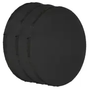 9.8" Round Canvas Board for Painting, 3 Pcs Blank Panels, Black