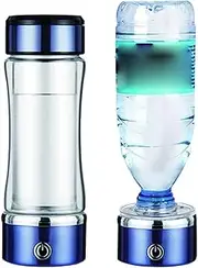Hydrogen Water Bottle Portable Hydrogen Water Generator 2-in-1 Hydrogen Water Ionizer Machine 3 Minutes Make Hydrogen Concentration Up to 700-900 PPB Anti-Oxidation and Anti-Aging 420 Ml