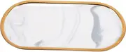 Homoyoyo Marble Bathroom Tray Elegant Decorative Storage Dish for Perfume Jewelry Soap Cosmetics Chic Countertop Organizer for Home Decor Tidy Spaces