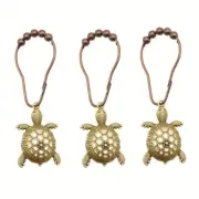 Turtle Shower Curtain Hooks with Sliding Ball Copper Metal Set of 12 2 x 1.5-in