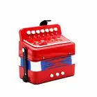 Small 7 Keys 3 Buttons Children Kids Button Toy Accordion Red
