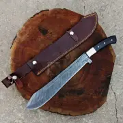 Full Tang Machete Handmade Damascus Steel Knife With Sheath