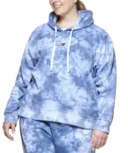 Tommy Hilfiger Sport Womens Tie-Dye Fleece Hoodie Loungewear Plus Size