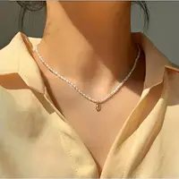 在飛比找momo購物網優惠-【KT DADA】項鍊 韓國飾品 項鍊女 珍珠項鍊 925純